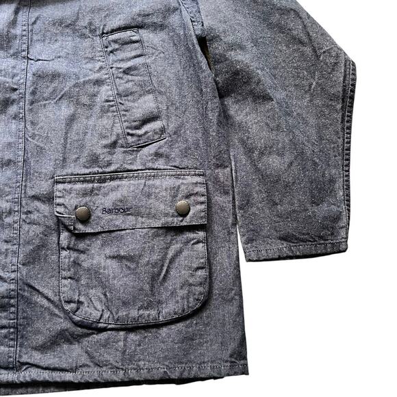 Barbour OS Bedale Casual Denim Jacket Indigo Corduroy Collar Oversized Mens S - Picture 5 of 9